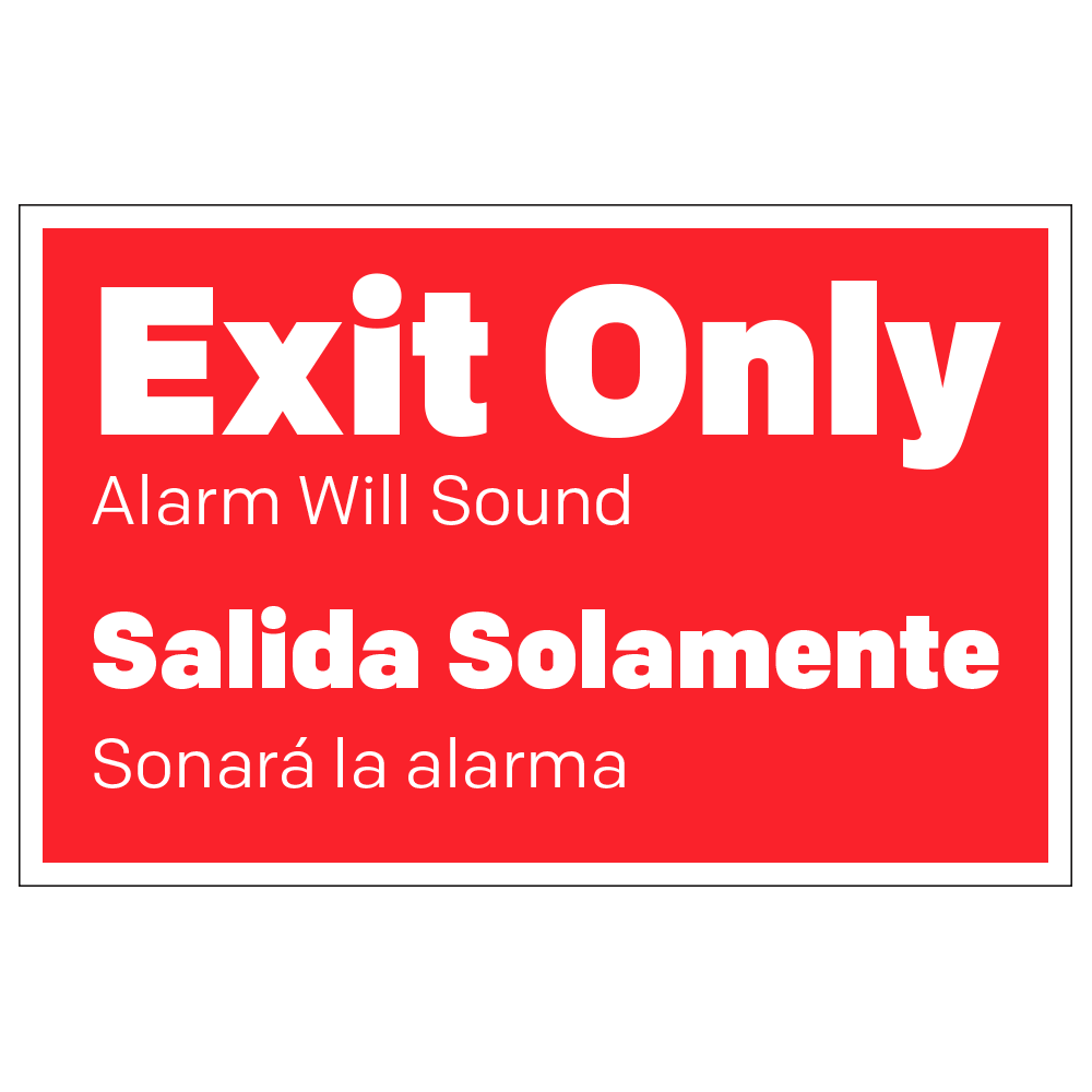Exit, Alarm Will Sound - Decal - 8.5 In. X 5.5 In.