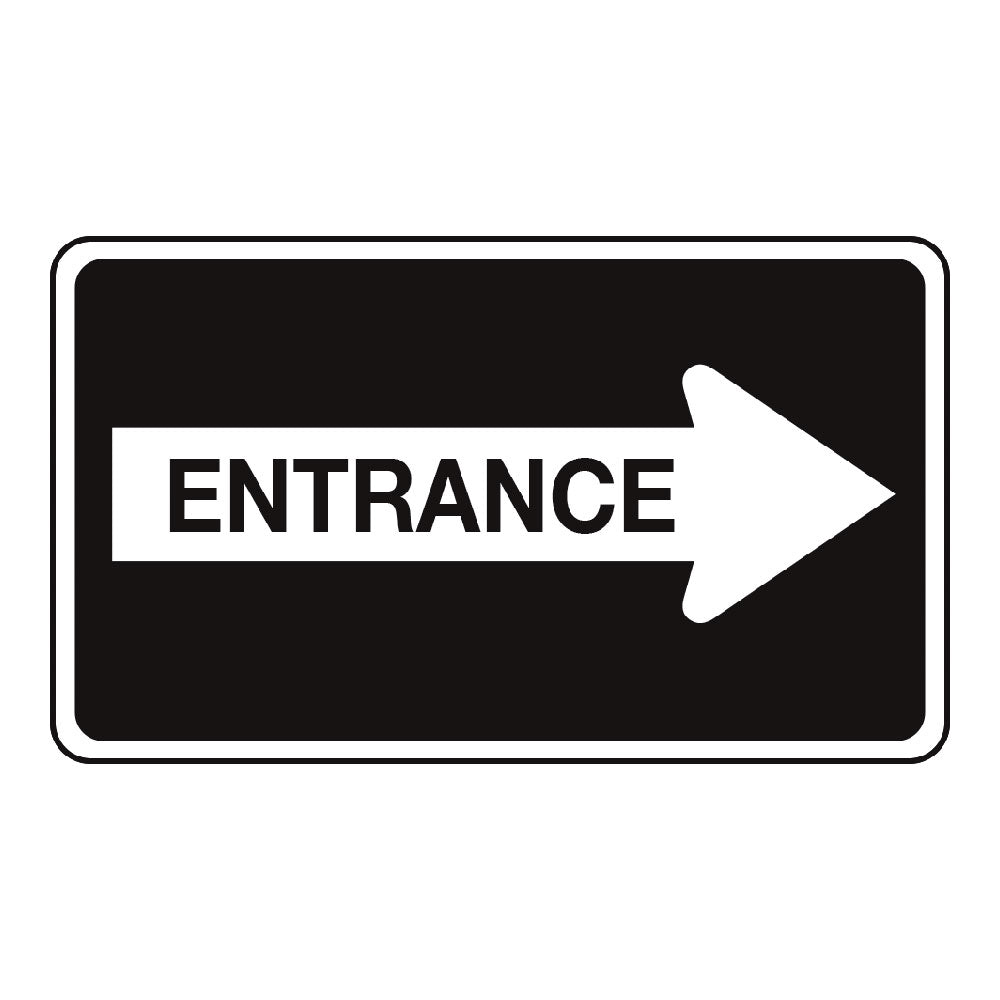Entrance, Right Arrow - Sign - 20 In. X 12 In.