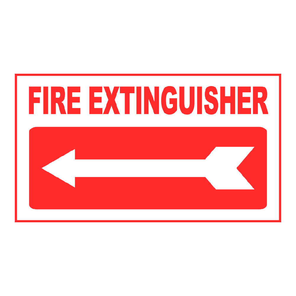 NEW 4" X 12" Rigid Plastic Arrow Fire Extinguisher Sign | Red Arrow For Safety Signage, Brooks Brand