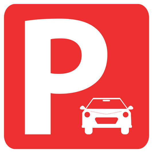 Parking Sign (Red)  10 In. X 10 In.