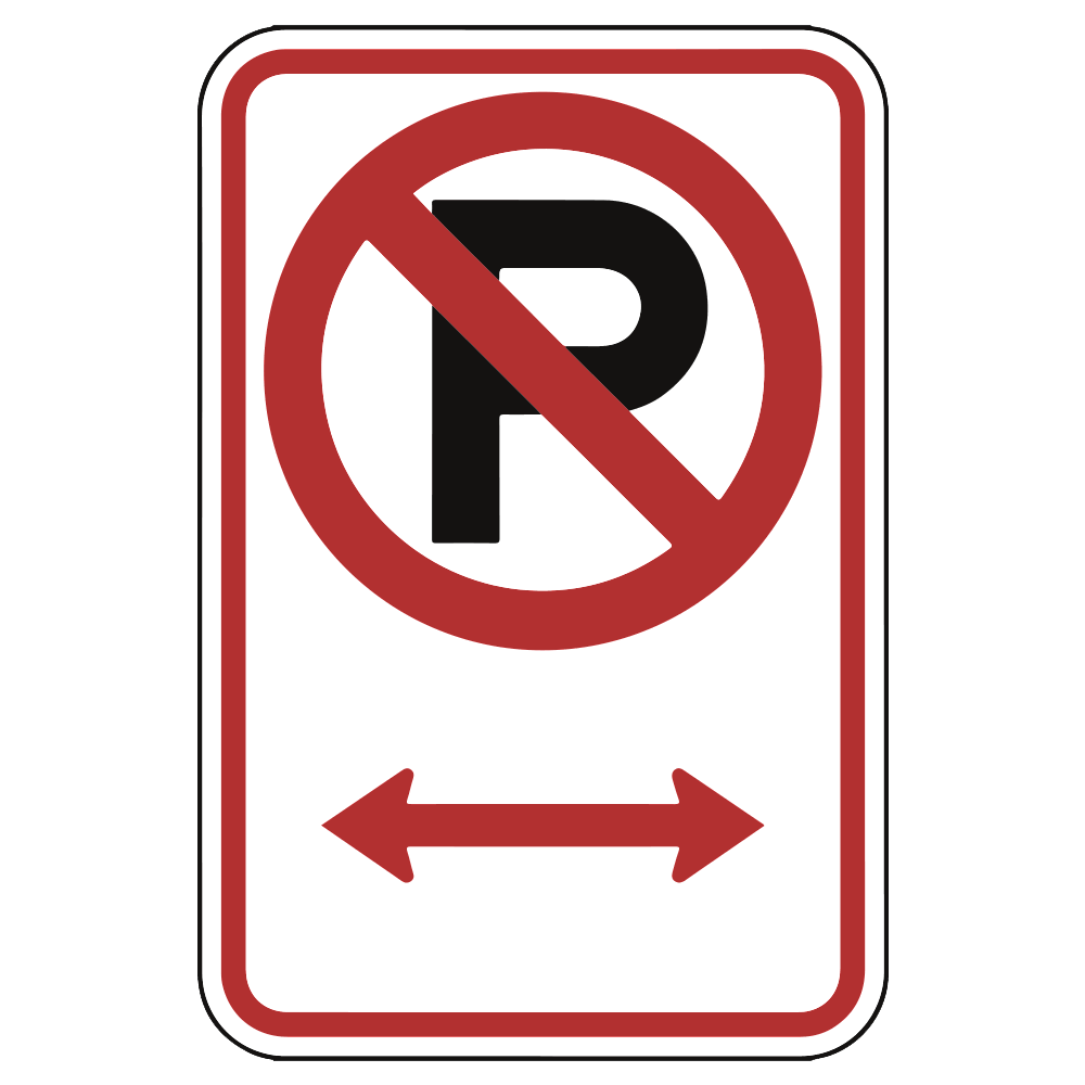 No Parking With Arrows (Logo) - Sign   12 In. X 18 In.
