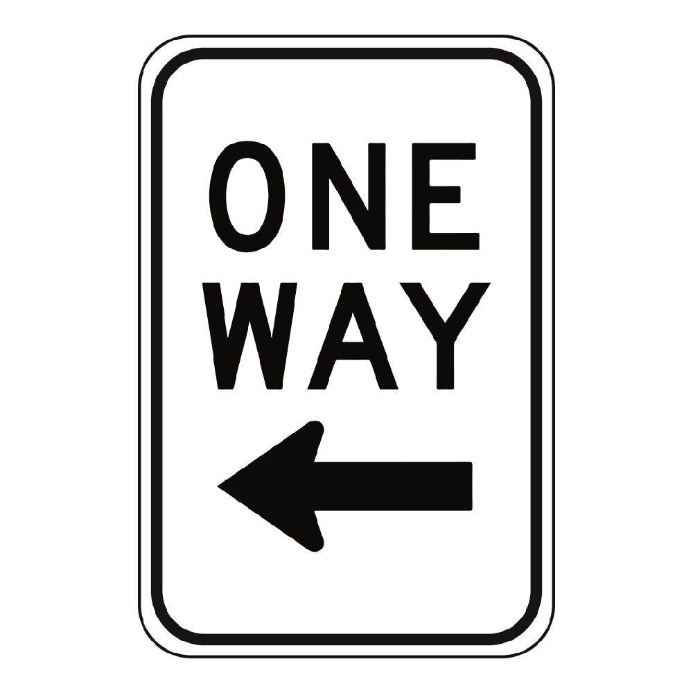 One Way Left Arrow - Sign   12 In. X 18 In.