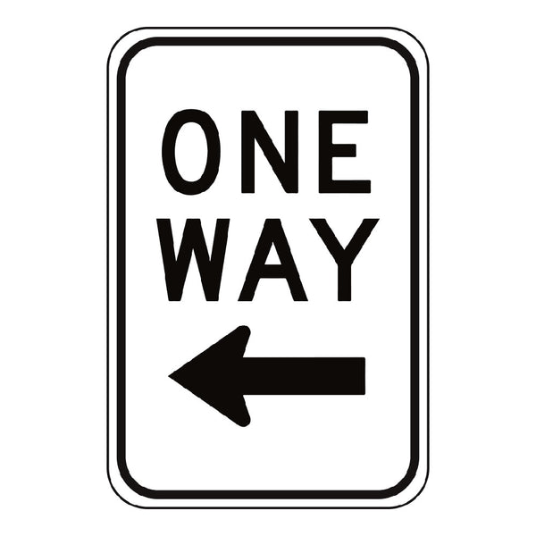 One Way Left Arrow Sign 12 In X 18 In