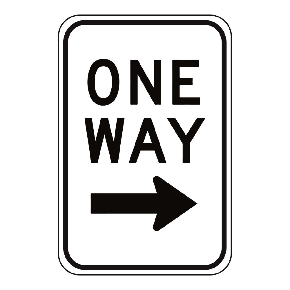 One Way Right Arrow - Sign   12 In. X 18 In.