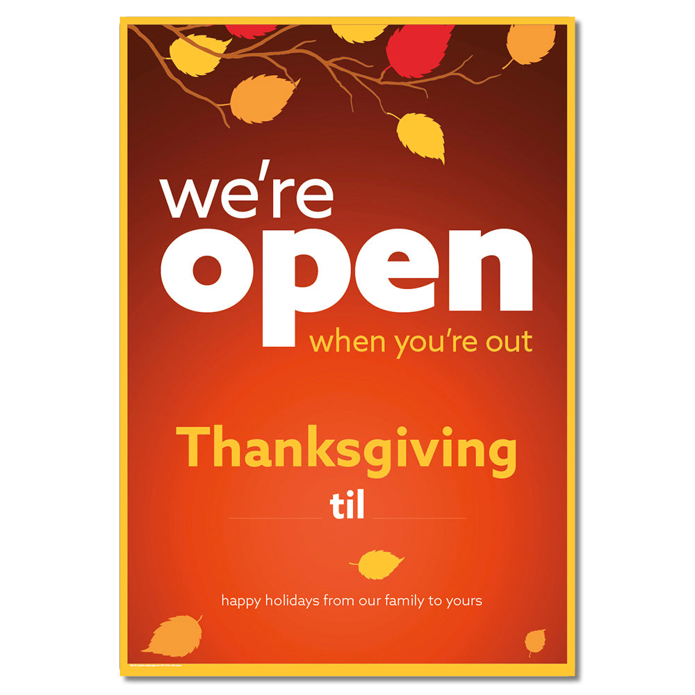 Open Thanksgiving With Snipes - Decal Or Poster 29 In. X 42 In.