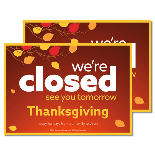 Closed Thanksgiving - Decal - 7 In. X 5 In.