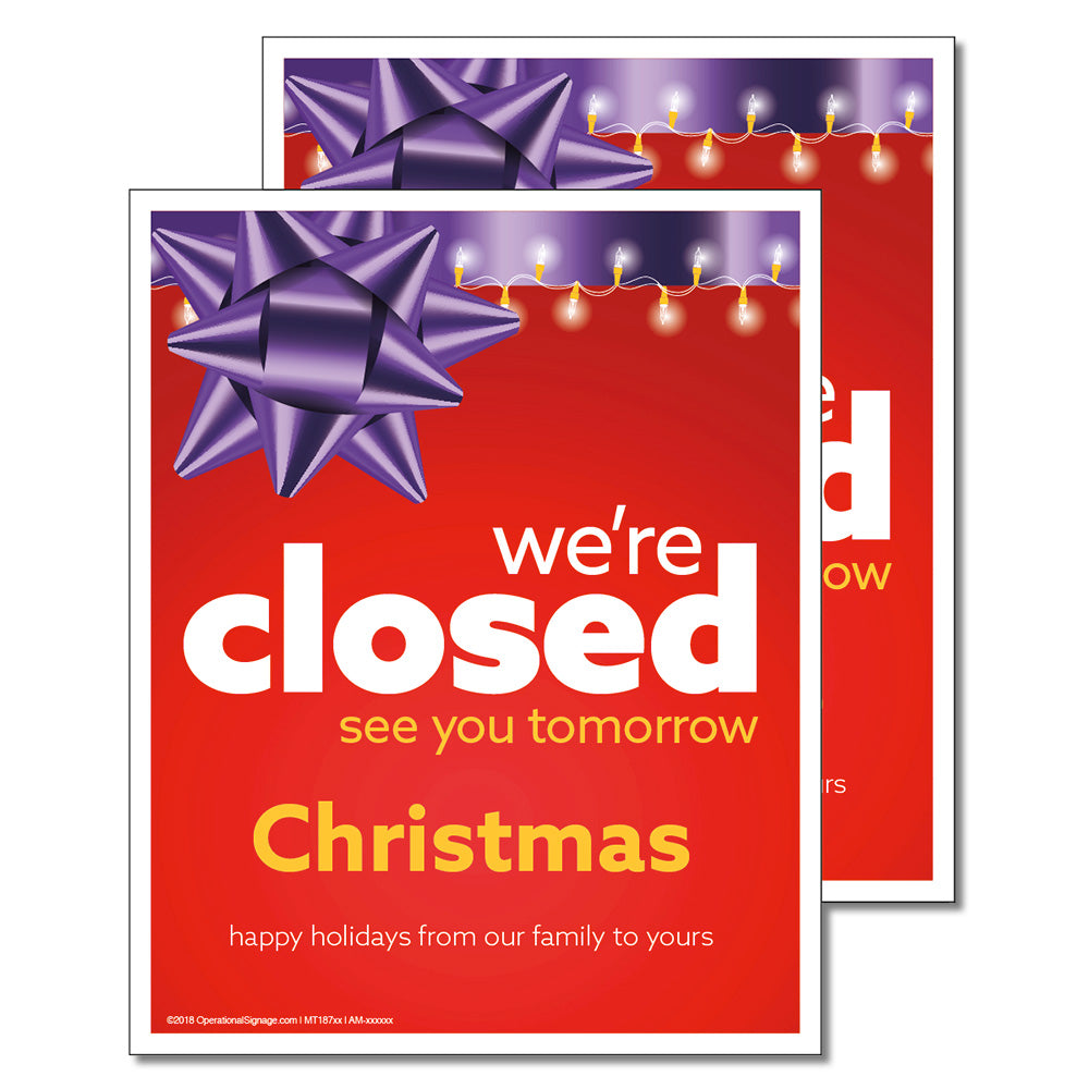 Closed Christmas - Decal - 8 In. X 10 In.