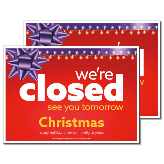 Closed Christmas - Decal - 7 In. X 5 In.