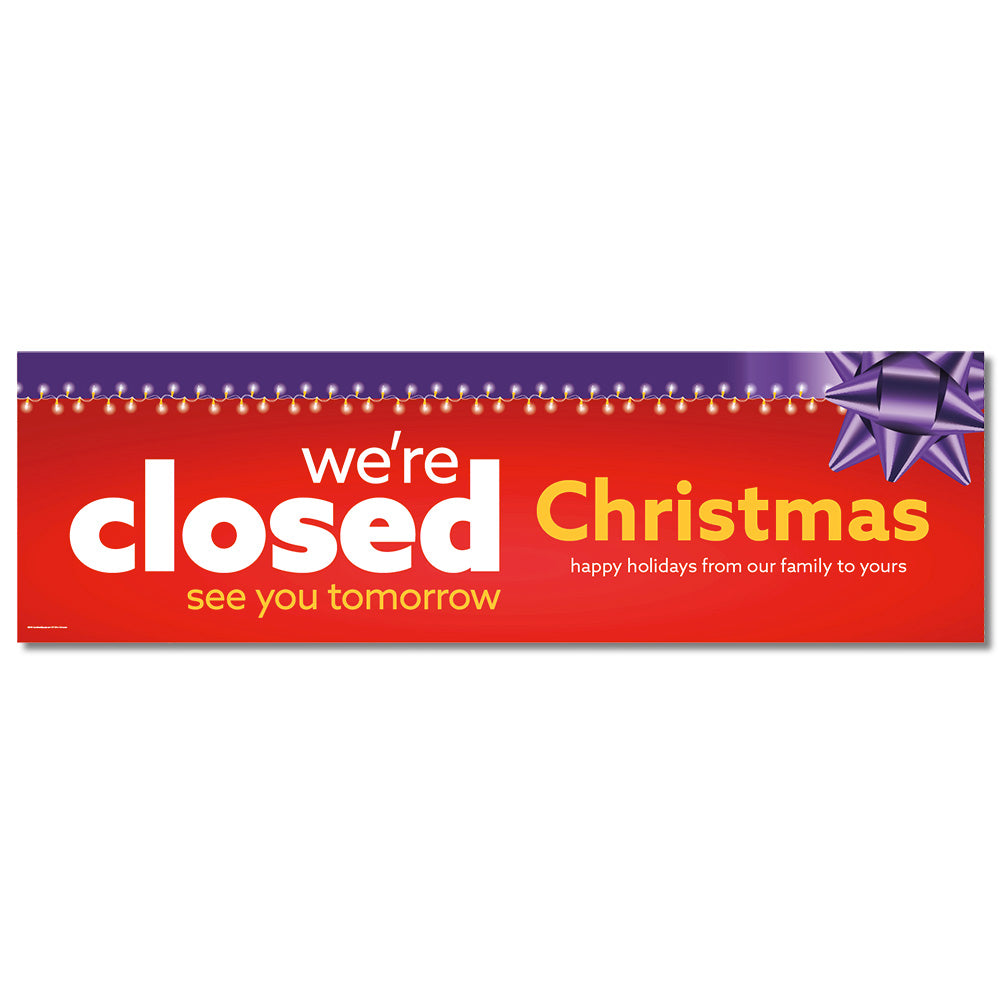 Closed Christmas - Banner - 10 Ft. X 3 Ft.