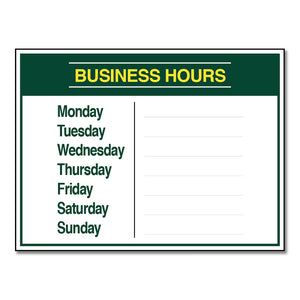 Business Hours with Number Sheet - Decal - 12 In. X 9 In.