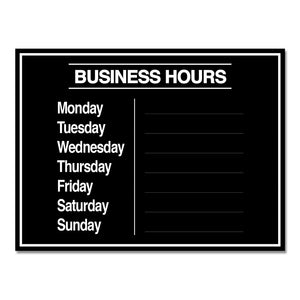 Business Hours with Numbers Sheet - Decal - 12 In. X 9 In.