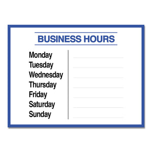 Business Hours with Number Sheet - Decal - 12 In. X 9 In.