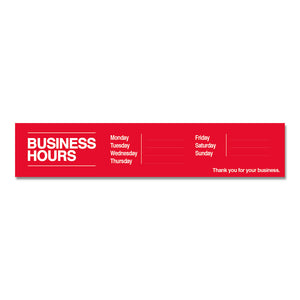 Business Hours with Number Sheet - Decal - 30 In. X 6 In.
