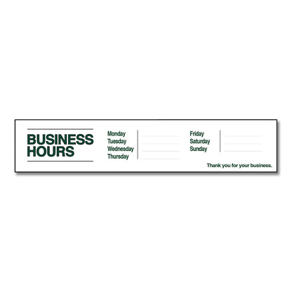 Business Hours with Numbers Sheet - Decal - 30 In. X 6 In.