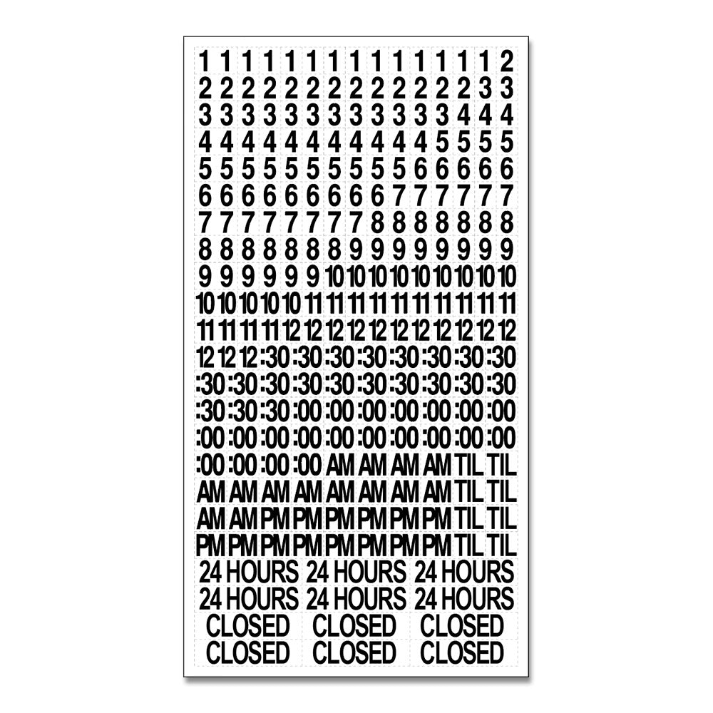 Store Hours Snipes - 1/2" Black Decal Set 8 In. X 15 In.