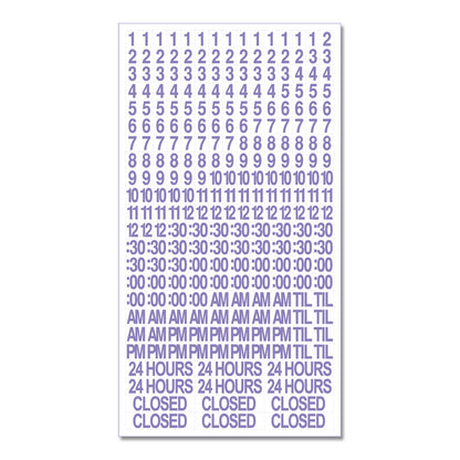 Business Hours with Numbers Sheet - Clear Decal - 12 In. X 9 In.