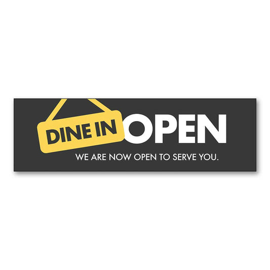 Dine In Open - Banner - 10 Ft. X 3 Ft.