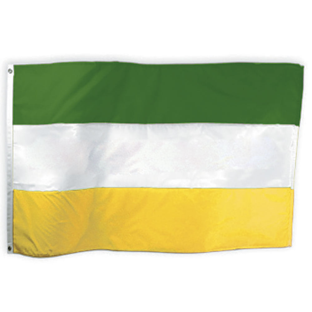 Flag - Nylon - Green, Yellow & White - 5 Ft. X 3 Ft.
