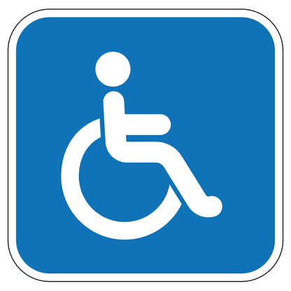 blue and white handicap logo