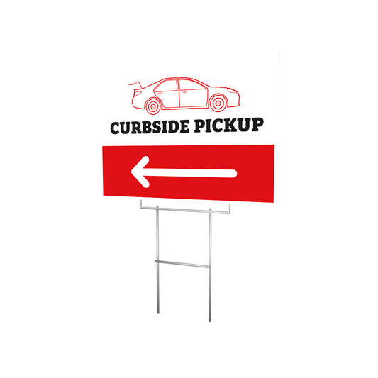 Curbside Pickup -Left Arrow - Lawn Sign - 24 In. X 18 In.