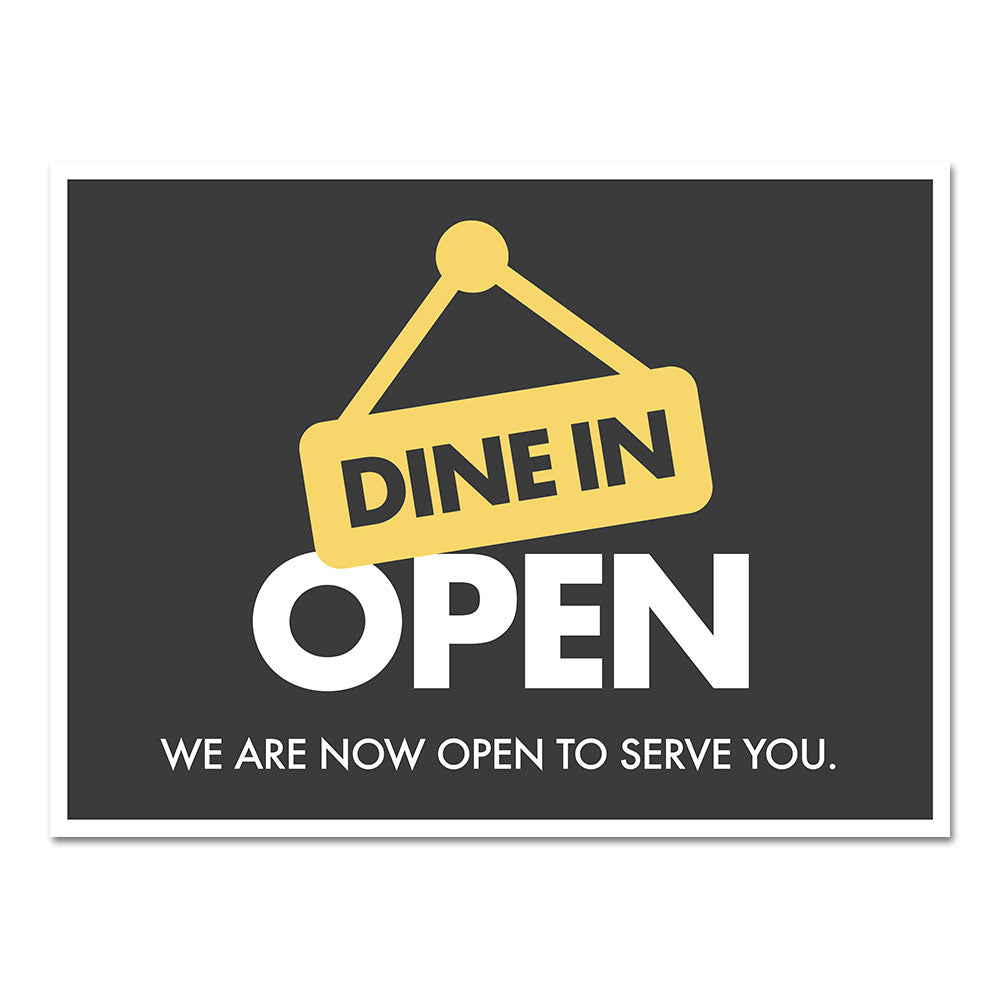 Inform A-Frame Insert - Dine In Open – OperationalSignage.com