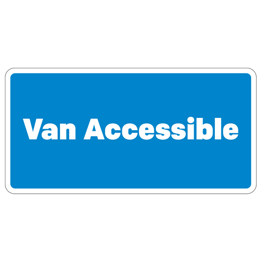 12 In. X 6 In. Blue and white Van Accessible sign