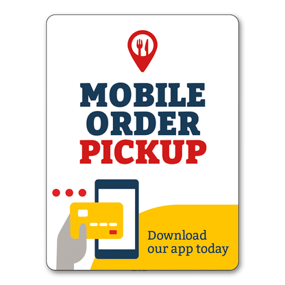 Mobile Order Pickup - Parking Sign w/Black Base - 18 In. X 24 In.
