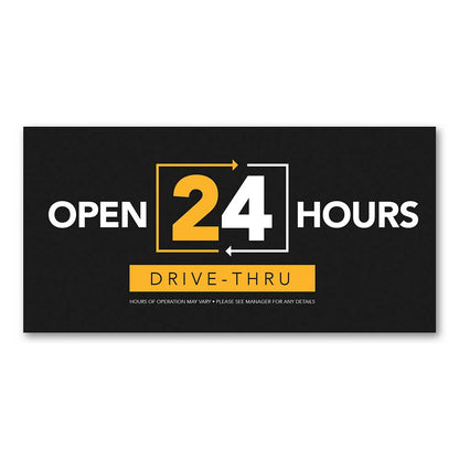 24 Hour Drive-Thru - Mini Billboard Insert - 8 Ft. X 4 Ft.