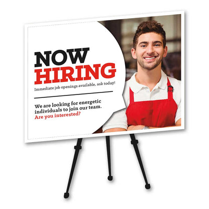 Now Hiring Table Top Easel Display - Sign