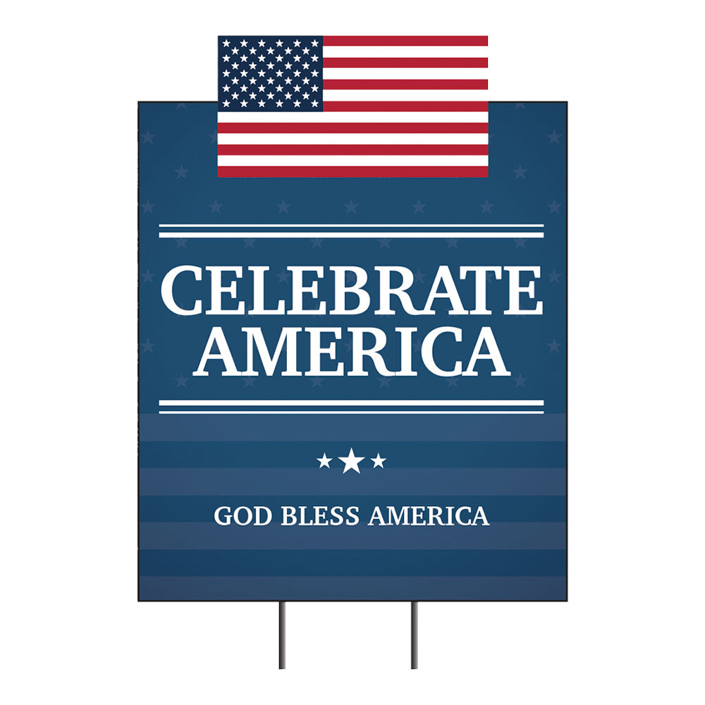 Celebrate America - Lawn Sign  -  18 In. X 24 In.