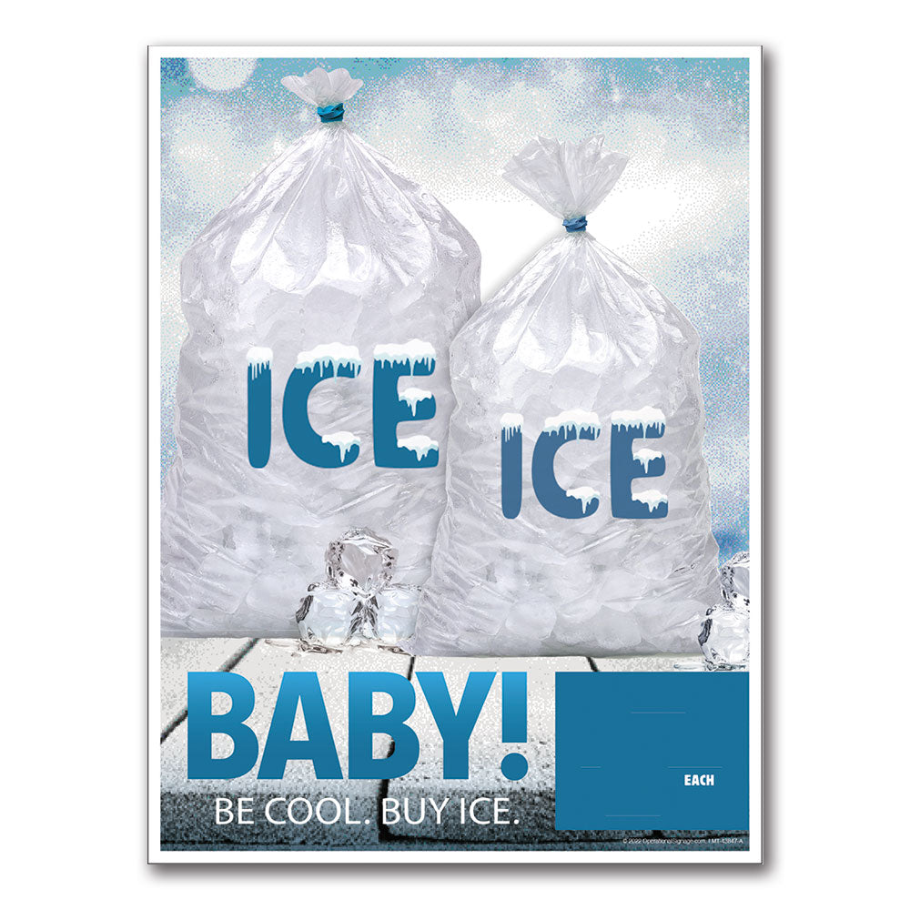 Bag of Ice with Weight Snipe - Exterior Decal - 30 In. X 40 In.