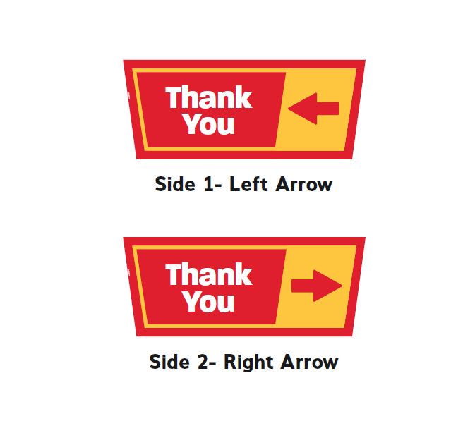 Thank you - Red and Yellow - Exit Sign