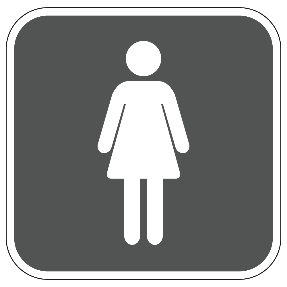 10"X10" Women's restroom sign gray and white