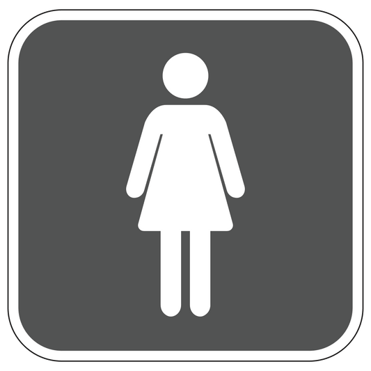 10"X10" Women's restroom sign gray and white