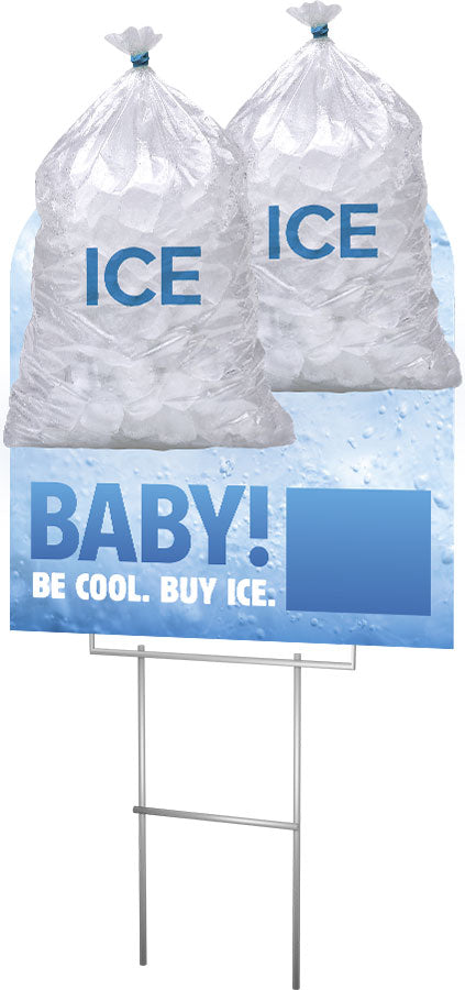 Bag of Ice Signage Lawn Signs Ice Pricing Snipes – OperationalSignage.com