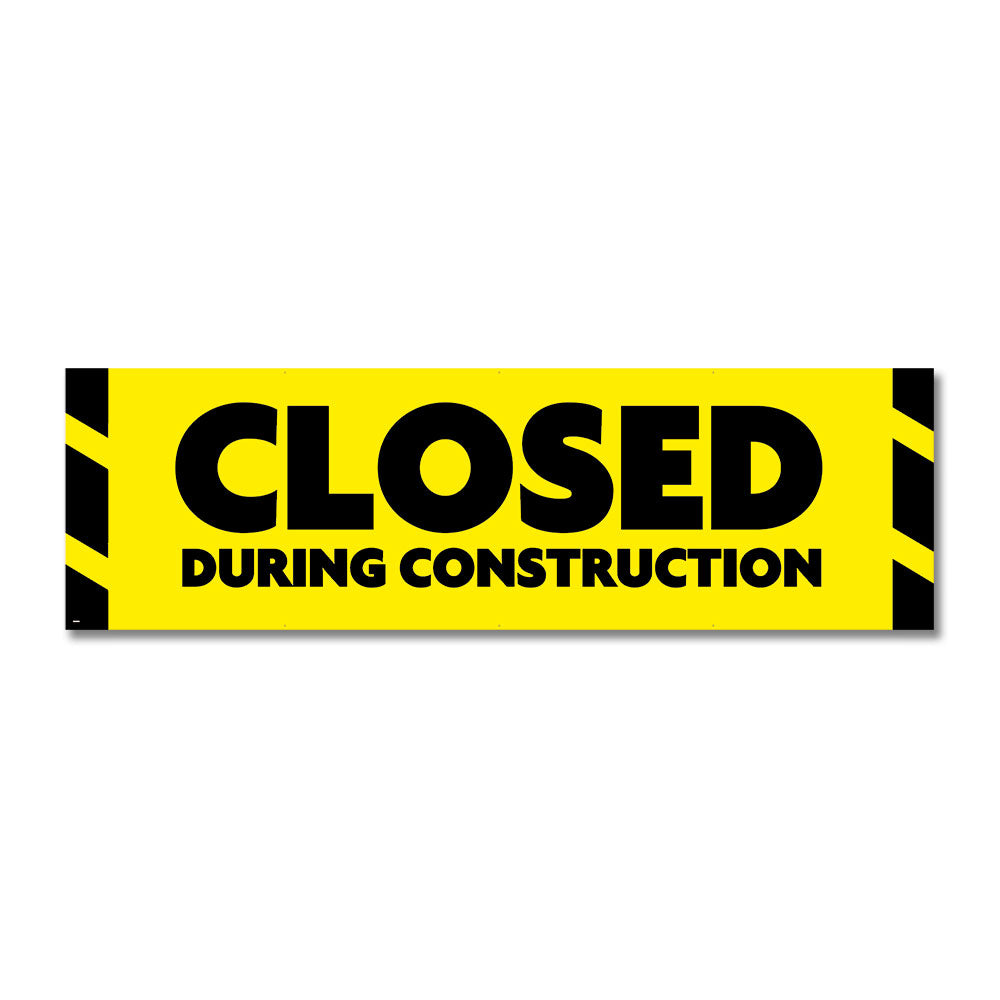 Window Closed Banner Closed During Construction - Banner - 10 Ft. X 3 Ft ...