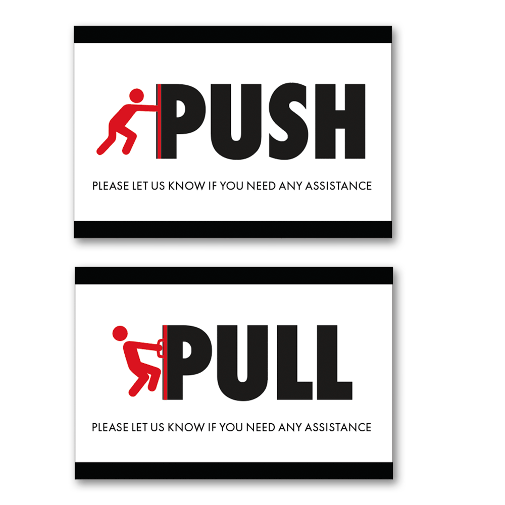 Push / Pull - Door Decals - 6 In. X 4 In.