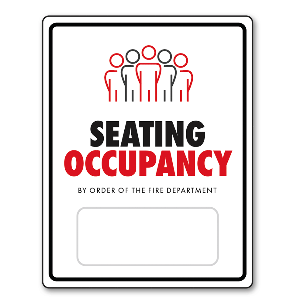 Seating Occupancy - Sign - 8.5 In. X 11 In.