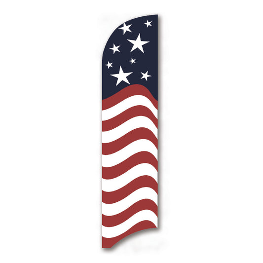 red white and blue patriotic feather flag design with white background