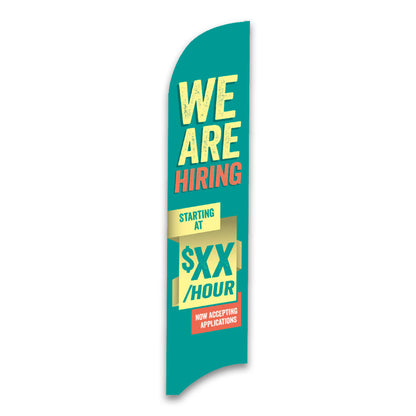 Custom Teal - Hiring Blade Flag - 13 FT. - Double Sided